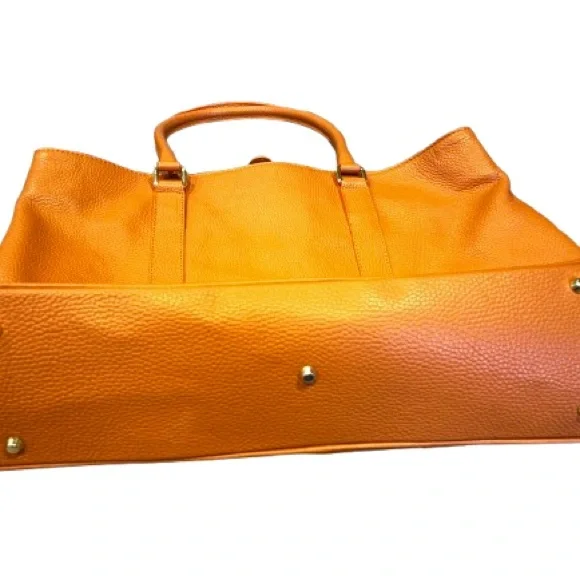 Orange Leather Tote Bag - Picture 3 of 9